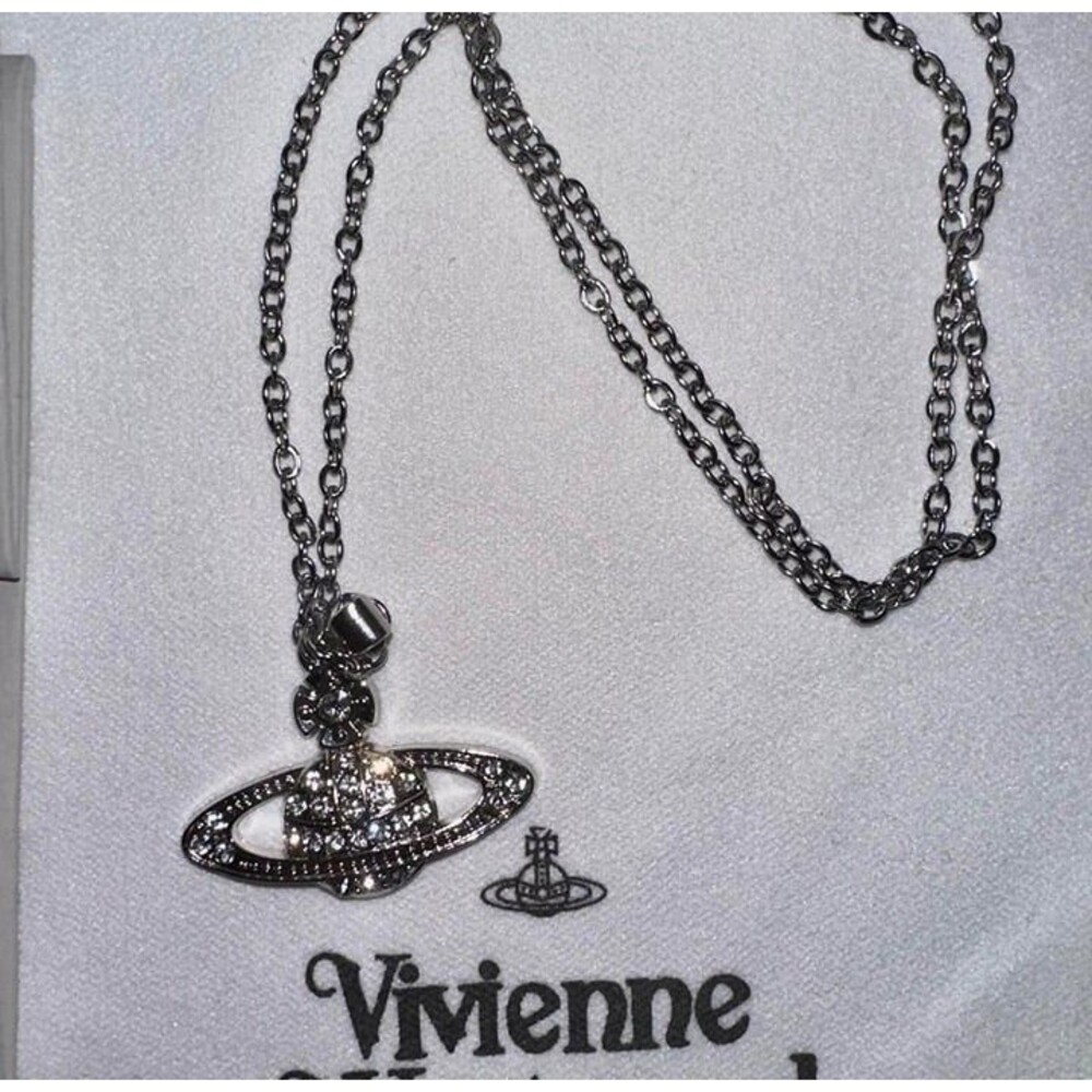 Silver Vivienne Westwood Orb Planet Necklace